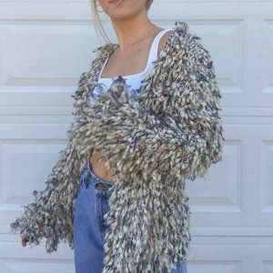 Loop Knit Shaggy Jacket / Cardigan
